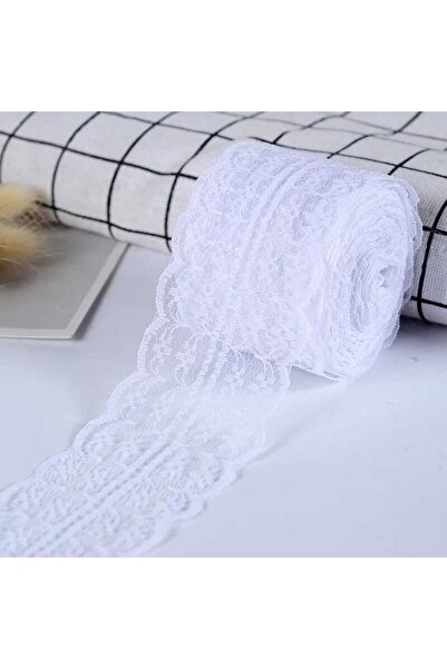 Bride Aksesuar Dünyası Panglică albă dantelă de 4 cm, 1 bucată – Panglică