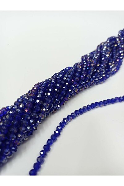 FdayAksesuar Блестяща средно синя кристална мъниста 6 мм 1 нишка 96 мъниста –...