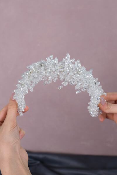 Bride Aksesuar Dünyası إكسسوار شعر العروس من كريستال باربرا مطرز بالخرز للعرو...