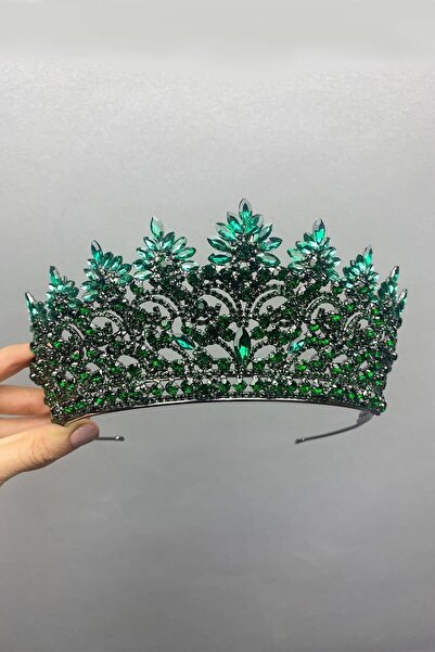 Bride Aksesuar Dünyası Model Angela verde pentru femei Henna și Coroana de Mi...