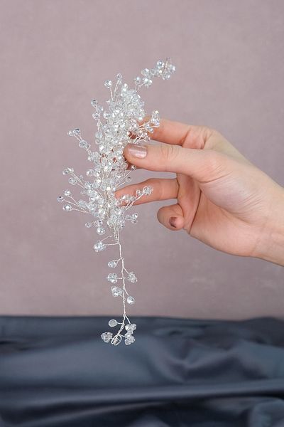 Bride Aksesuar Dünyası Accesoriu de păr Deren Crystal Beaded Bridal Tiara pentru mirese – Coroană – Tiara – Tiara