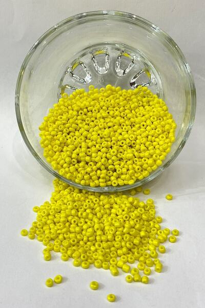 Bride Aksesuar Dünyası Mărgele de nisip galben 3 mm 1 pachet 50 grame – Mărgele