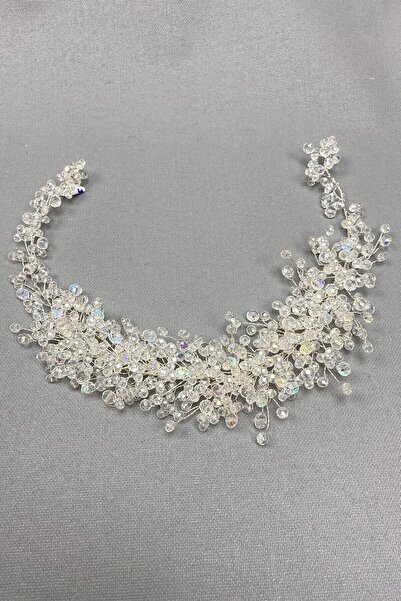 Bride Aksesuar Dünyası Accesoriu pentru păr de mireasă cu cristal alb transpa...