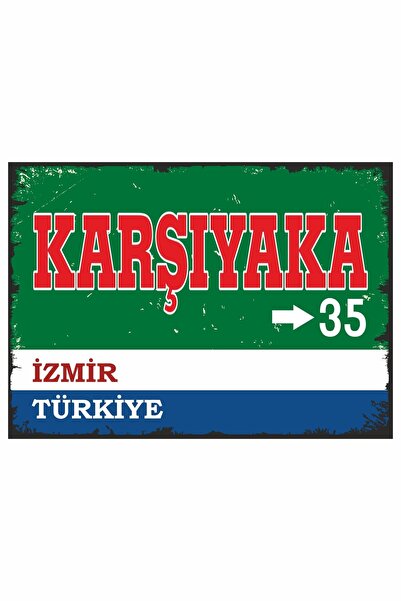 LİPYOS Karşıyaka Retro Vintage Ahşap Poster