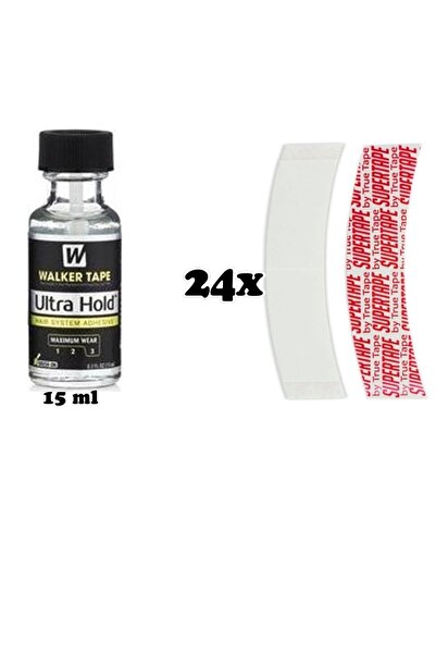 Walker Tape Ultra Hold Protez Saç Yapıştırıcısı 0,5 Fl Oz (15ml) + Super Tape...