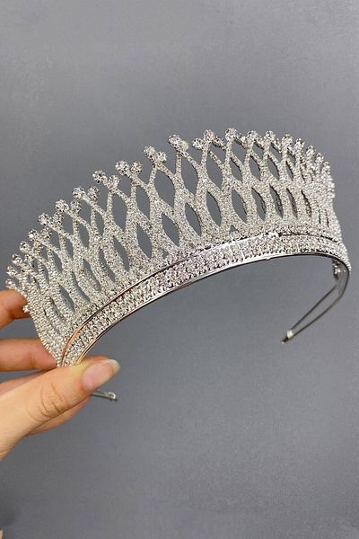 Bride Aksesuar Dünyası Γυναικείο Ασημί Χρώμα Lana Model Bridal Crown – Crown – Crown – Crown