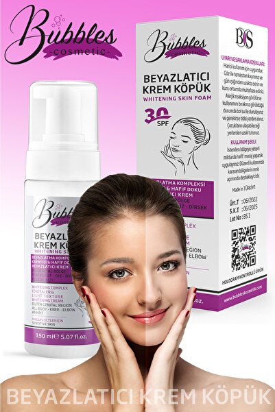 bs bubbles cosmetic Cilt Beyazlatıcı Krem 30+ Spf- Kararma Leke Karşıtı Aydınlatıcı Parlatıcı Etkili 150 Ml