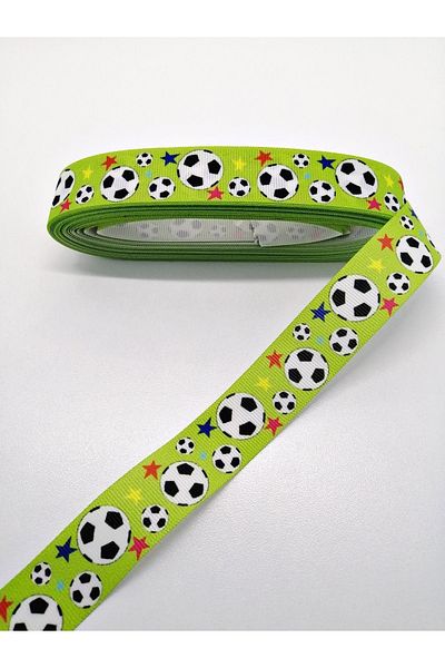 Bontex Κορδέλα Grosgrain με μοτίβο πράσινης μπάλας 2,5 cm 3 Mt – Κορδέλα – Κορδέλα
