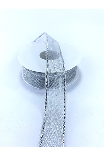 Bride Aksesuar Dünyası Panglică cu margine argintie sclipici 5 metri Material...