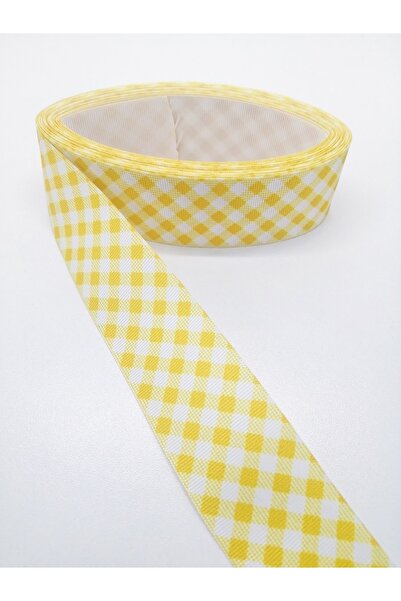 Bride Aksesuar Dünyası Žuta Karirano Grosgrain traka 4 cm 2 metra – traka