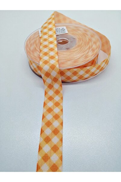 Genel Markalar Turuncu Beyaz Desenli Biye Lastik 2 Cm 2 Metre – Kurdele