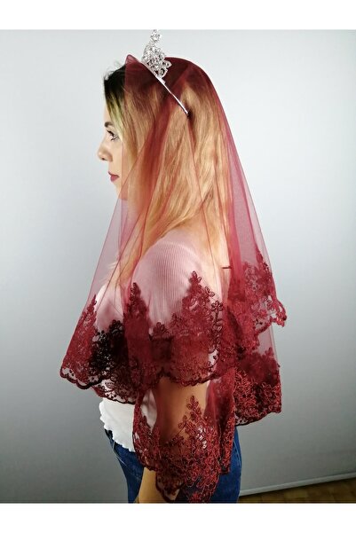 Bride Aksesuar Dünyası Set de voaluri bordeaux din dantelă piese – Accesoriu ...