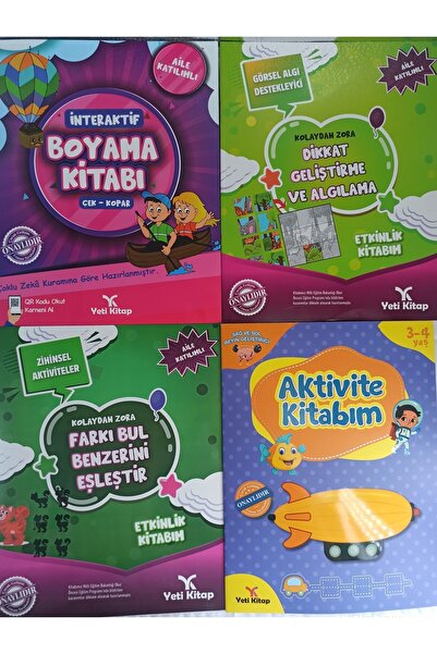 yeti kitap مجموعة تطوير الانتباه لعمر 3-6 سنوات