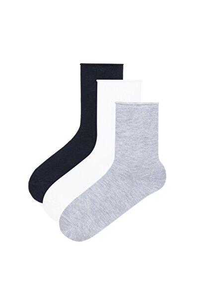 Penti Navy Blue Girl's Basic 3-Piece Socks
