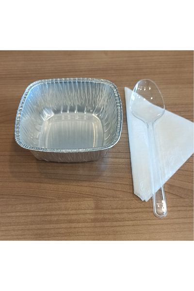 ILMAK MAKİNA Tambirtedarik Aluminum Rice Pudding And Ashura Bowl Spoon Set 100 Pieces Alkaset100
