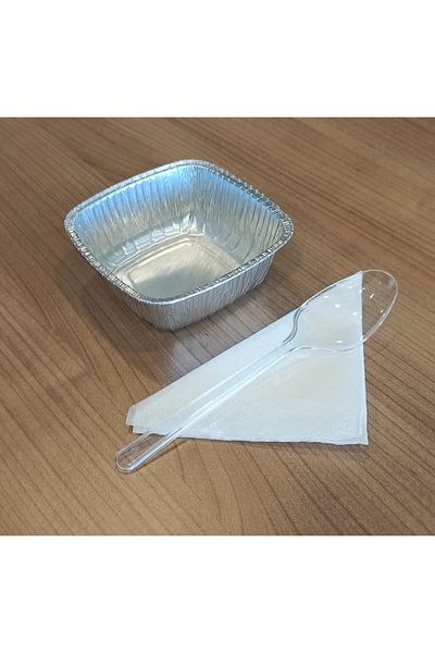 ILMAK MAKİNA Tambirtedarik Aluminum Rice Pudding And Ashura Bowl Spoon Set 100 Pieces Alkaset100