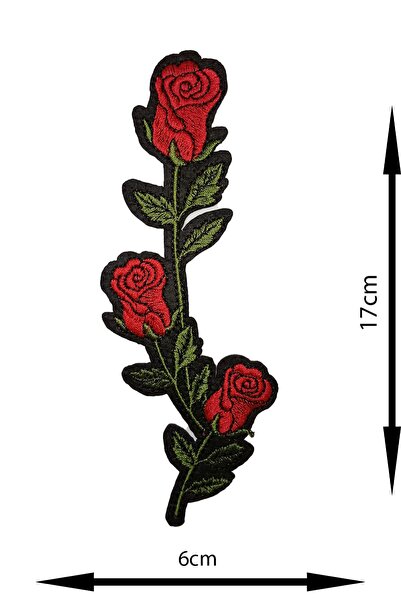 REMSATİC Ütü Ile Yapışan Arma - Patch - Gül Modeli (17cm X 6cm)