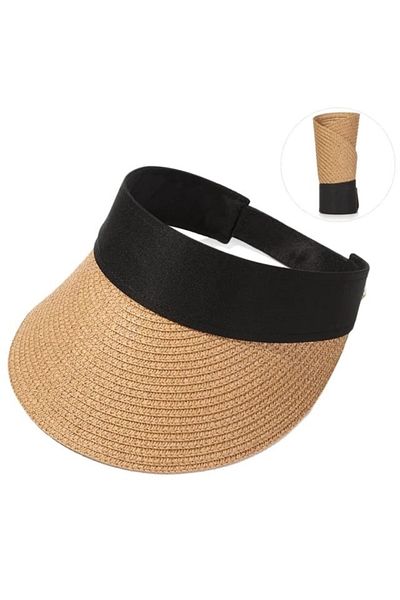 Shopiolog Women's Straw Visor Hat Sunscreen Visor
