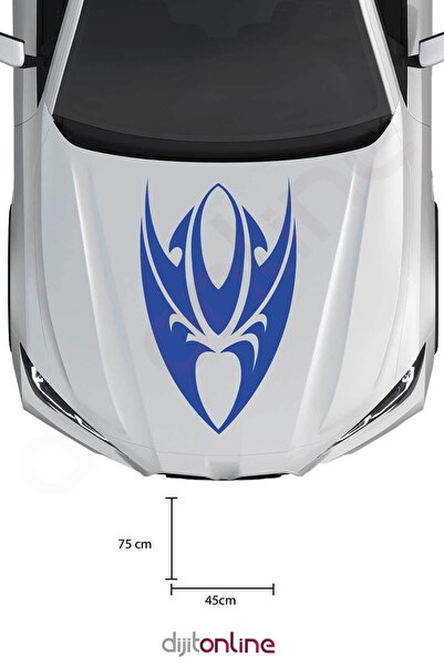 Dijitonline ملصق سيارة بشريط غطاء محرك السيارة القبلي مقاس 75 × 45 سم