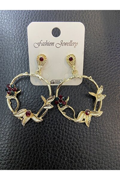 ÇELİKSİLVERTAKI Evening Dress Floral Patterned Bijouterie Earrings