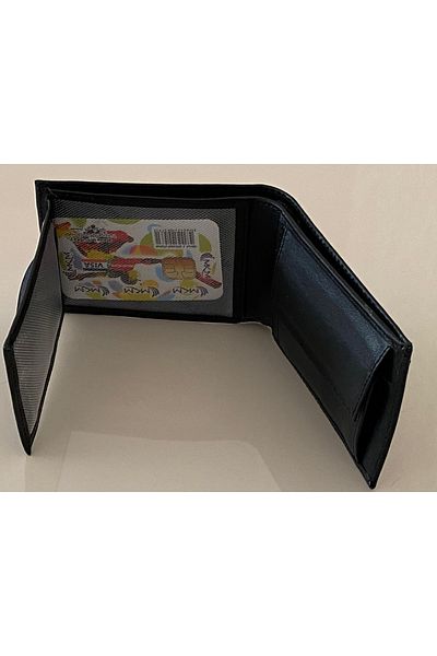 MKM Genuine Leather Simple Ergonomic Men's Wallet Credit Card Holder Black Ce025 -1