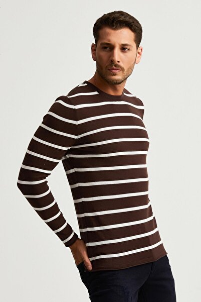 ALEXANDERGARDI Тънък памучен пуловер на райета (E22-5710)