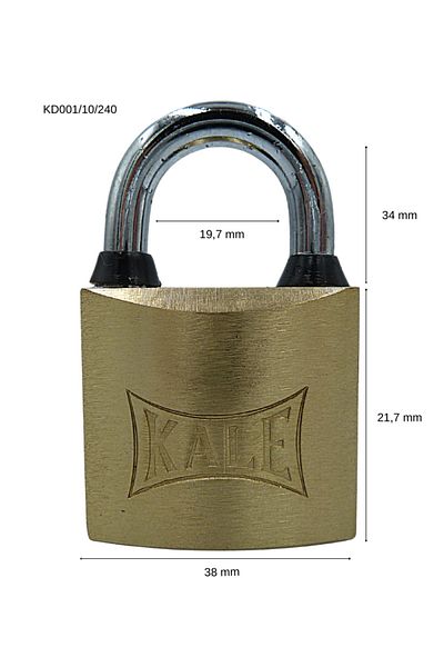 Kale Kilit Castle Padlock Yellow 40mm
