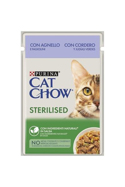Cat Chow Cat Chow Kuzu Etli Kısırlaştırılmış Yaş Kedi Maması 12x85 Gr