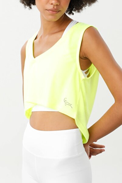 Goat Spirit Fresh V Yaka T-shirt Neon Sarı