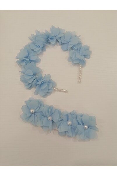 CAN BUTİK Laser Floral Mother Baby Crown and Bandana Set