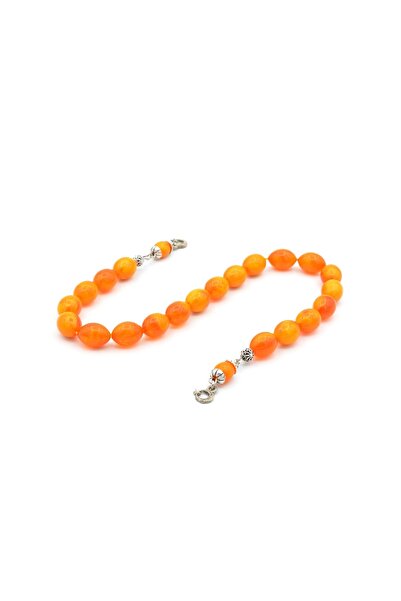 Murty99 Orange Moire Powder Amber Zaza Tasbih - Tăiat de orz, dimensiune mare...