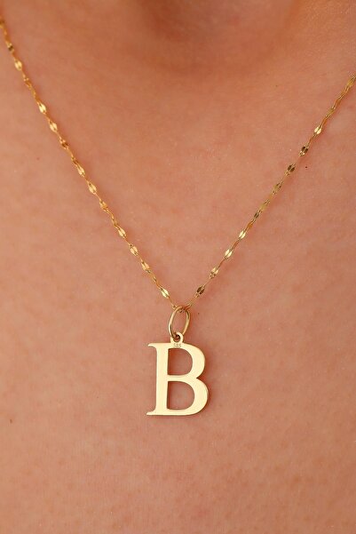 Sefa Gold 14 Ayar Altın B Harf Ince Aynalı Zincir Kolye