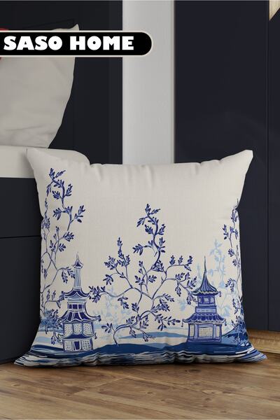 SasoHome Διακοσμητικό μαξιλάρι δώρου 4 τεμαχίων με αυθεντικές ασιατικές έθνικ φιγούρες - μαξιλαροθήκη