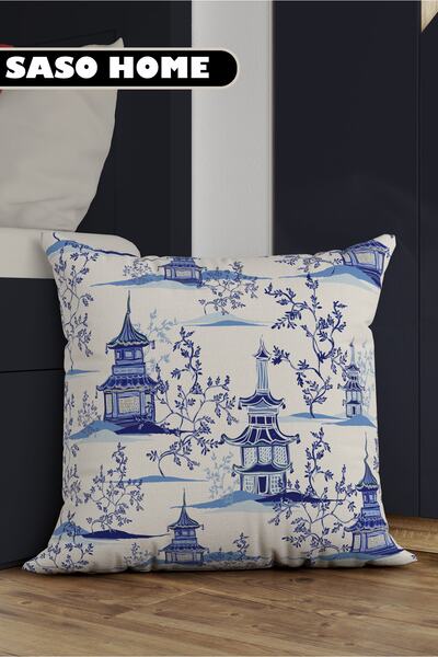 SasoHome Διακοσμητικό μαξιλάρι δώρου 4 τεμαχίων με αυθεντικές ασιατικές έθνικ φιγούρες - μαξιλαροθήκη