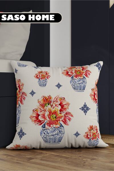 SasoHome Διακοσμητικό μαξιλάρι δώρου 4 τεμαχίων με αυθεντικές ασιατικές έθνικ φιγούρες - μαξιλαροθήκη