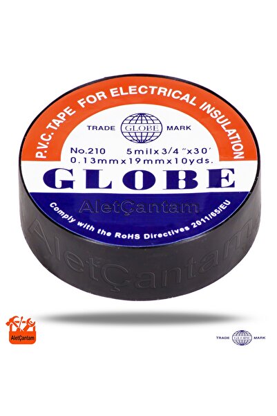 Globe Elektrik Bandı Orijinal Izole Bant 10 Lu Paket Siyah