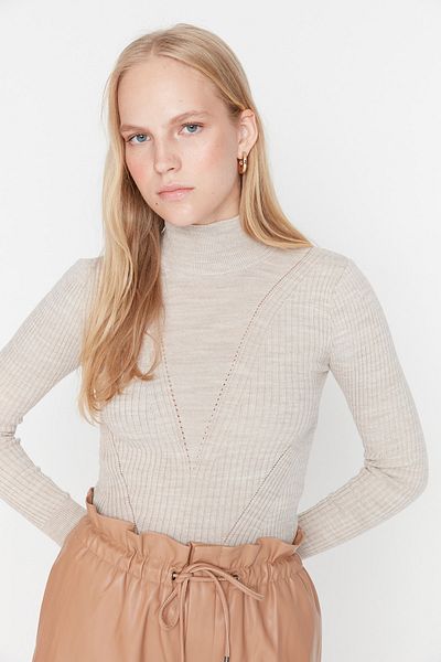 Trendyol Collection Stone Stand Collar Knitwear Sweater TWOAW23KZ01355