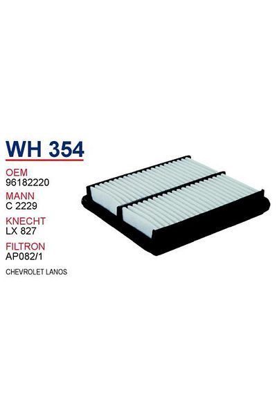 WUNDER Wh 354 Chevrolet Lanos Air96182220 Air Filter