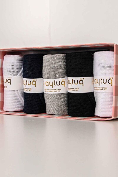Aytuğ Women's Cotton 5 Pairs Sports Booties Socks with Special Box 55200-1