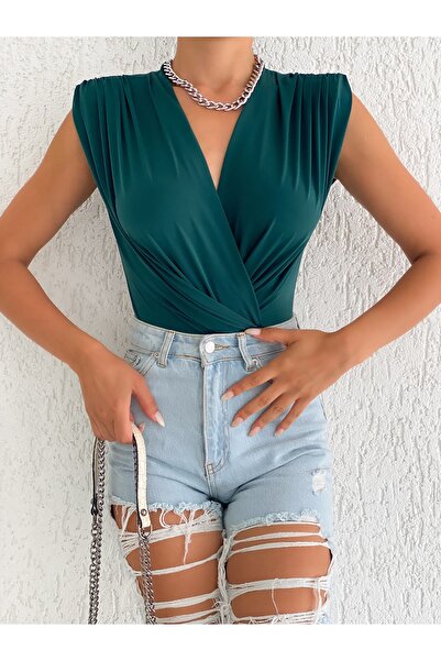 JellyBon Γυναικείο ολόσωμο με διπλό γιακά με λεπτομέρειες