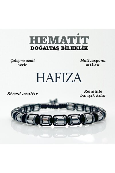 OSMANLI DEĞERLİ TAŞ Sertifikalı Hematit Doğaltaş Bileklik 6 Mm, B943