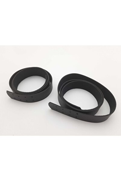 betüşce Black Stitched Leather Bag Handle 2 Pieces 80 Cm Length 2 Cm Width