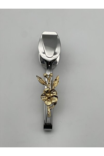 Mira züccaciye Japanese Rose Silver Elegant Service Presentation Set 3-Piece Tongs Set Stainless Steel