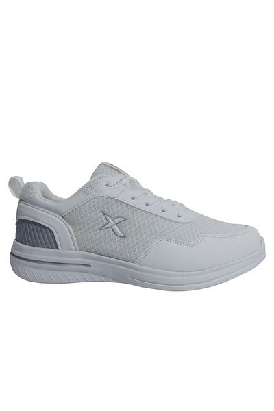 Kinetix White Silver Sneakers Lace-Up Sports Shoes