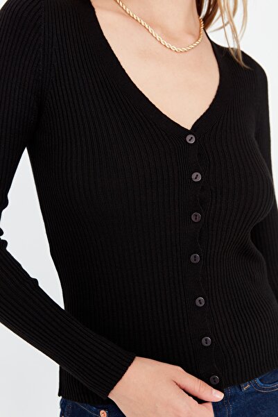 Trendyol Collection Black Basic V-Neck Knitwear Cardigan Knitwear Cardigan TWOAW23HI0019