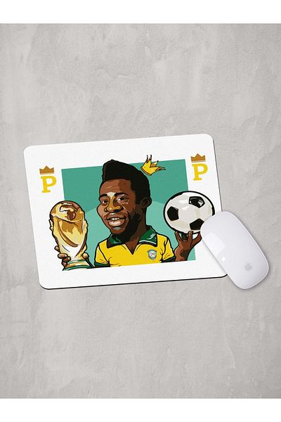 Panorama Ajans Pele Brazil Legend Footballer Πορτρέτο Σχεδιασμός Mouse Pad