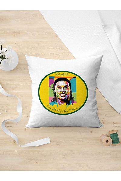 Panorama Ajans Μαξιλαροθήκη Ronaldinho Brazil Milan Barcelona Legend Footballer