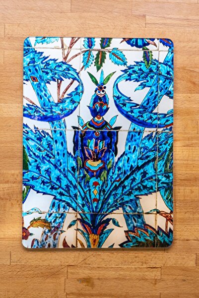 Refikadan Natüralist Üslub Motifli Dikdörtgen Cam Kesme - Sunum Tabağı - Refika Birgül