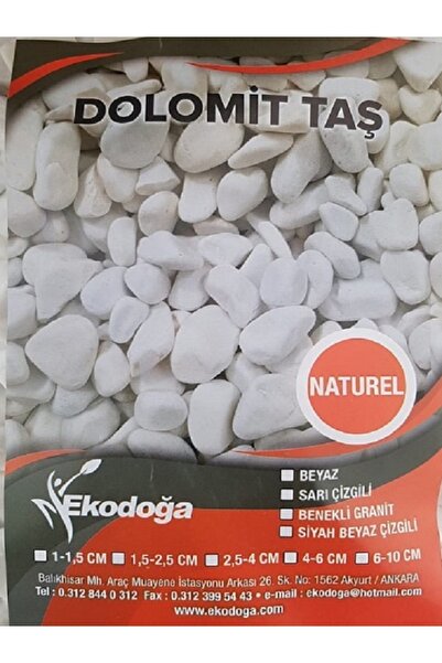 Doğalsan Tarım Beyaz Taş 2 Kg 1-2 Cm Beyaz Dolomit Taş Dere Taşı Çakıl Taşı B...
