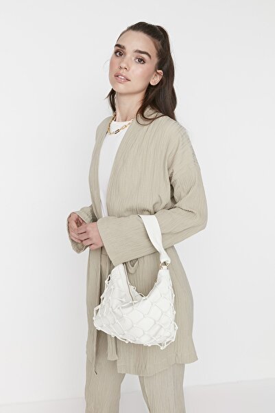 Trendyol Modest Kimono-Pants Set with Slit Leg and Stone Belt - Tctss22Us00024